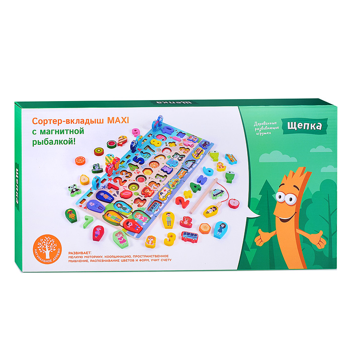 Фото к товару Набор D1163 "Сортер-Вкладыш" MAXI с магнитной рыбалкой Набор D1163 "Сортер-Вкладыш" MAXI с магнитной рыбалкой
