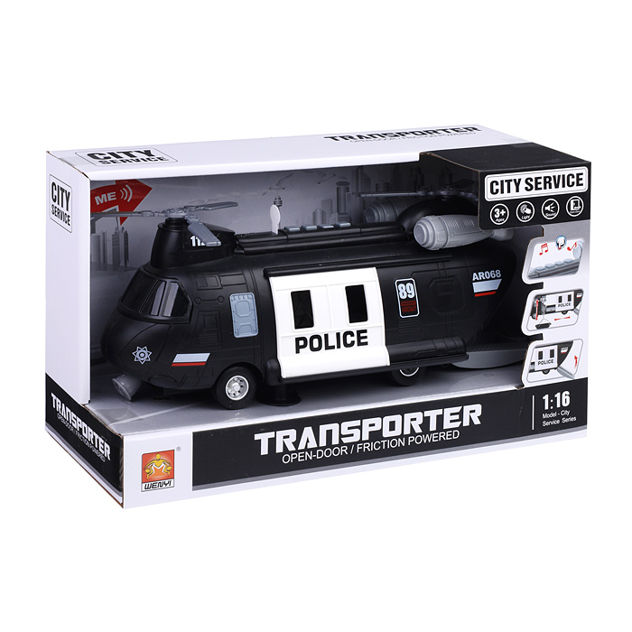 Вертолет WY640B "Полицейский" 1:16 (свет, звук) в коробке