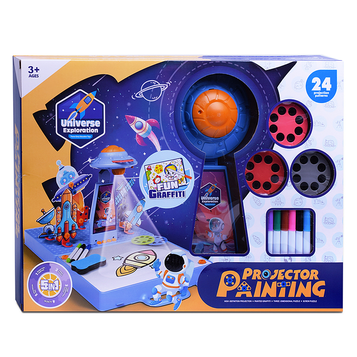 Фото к товару Доска для рисования 5 в 1 B101 "Космические приключения" в коробке Доска для рисования 5 в 1 B101 "Космические приключения" в коробке