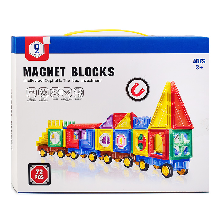 Фото к товару Конструктор магнитный HD382A "Строитель" (72 дет.) в коробке Конструктор магнитный HD382A "Строитель" (72 дет.) в коробке