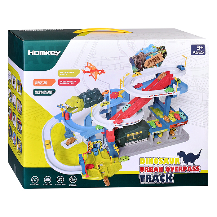 Паркинг-Трек 6603A "Городская эстакада с динозаврами" в коробке