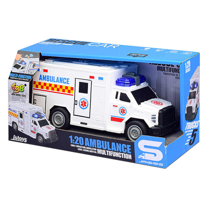 Машина JS165 "Реанимация" 1:20 (свет, звук) в коробке