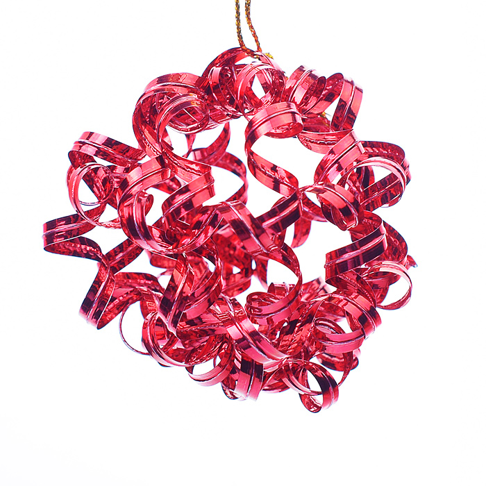 Набор новогодних украшений S1672 "Метелица" красные и золотые (5см*20шт)