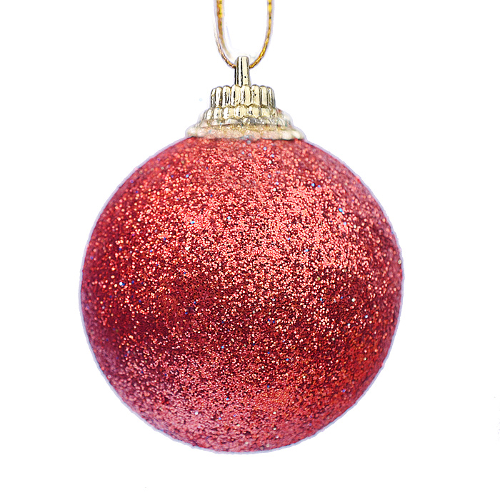 Набор новогодних украшений S1672 "Метелица" красные и золотые (5см*20шт)