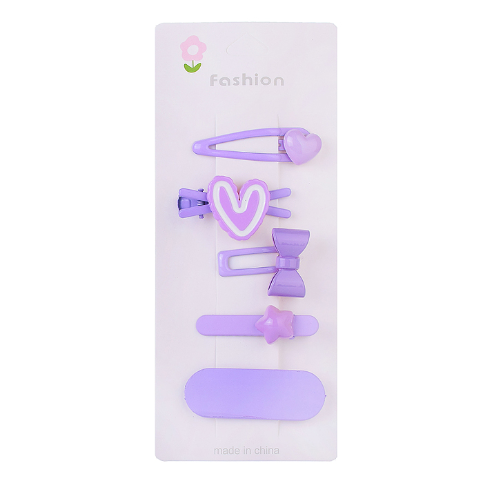 Набор заколок для волос 00-3889 "Смайлики" в пакете