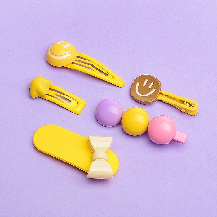 Набор заколок для волос 00-3889 "Смайлики" в пакете