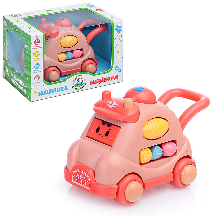 Машинка-бизиборд Y0011 "Распознавание цветов и форм" в коробке