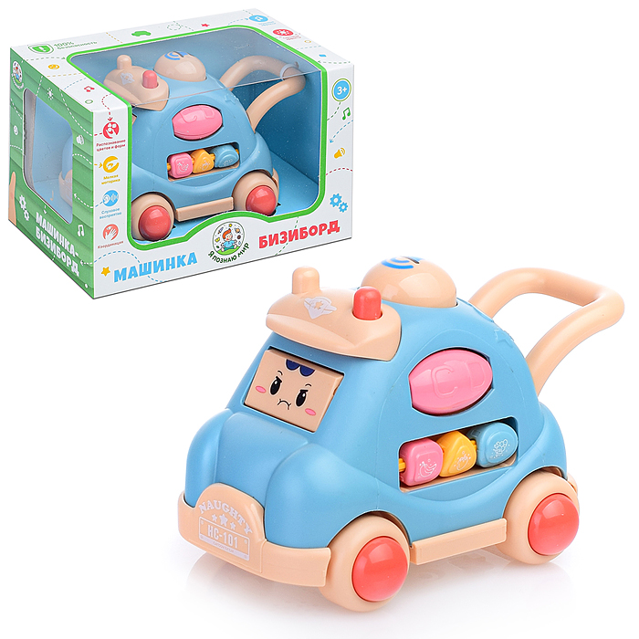 Машинка-бизиборд Y0011 "Распознавание цветов и форм" в коробке