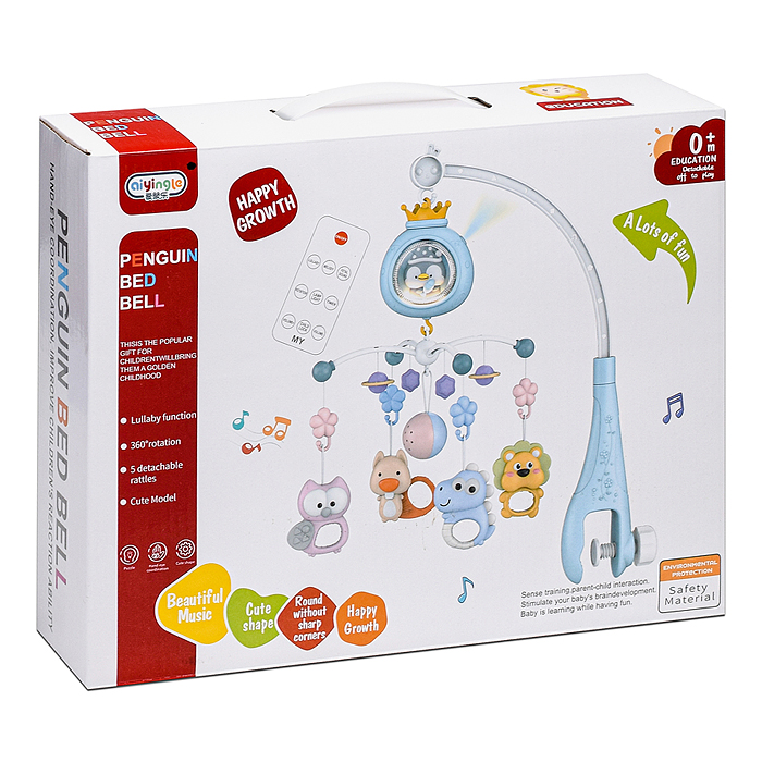 Фото к товару Мобиль на кроватку 368-6R "Мелодия" на батарейках, в коробке Мобиль на кроватку 368-6R "Мелодия" на батарейках, в коробке