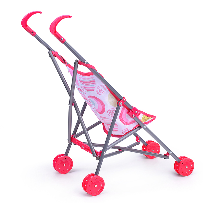 Коляска для кукол Y968-13 трость, прогулочная, цвет розовый