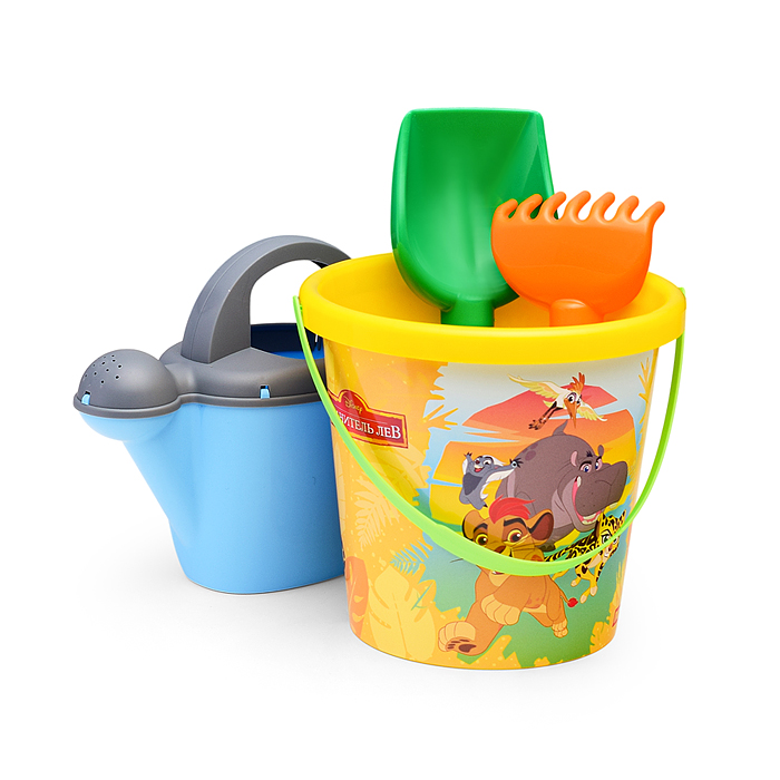Набор Disney «Хранитель Лев» №7: ведро с наклейкой, лопатка №5, грабельки №5, лейка №10