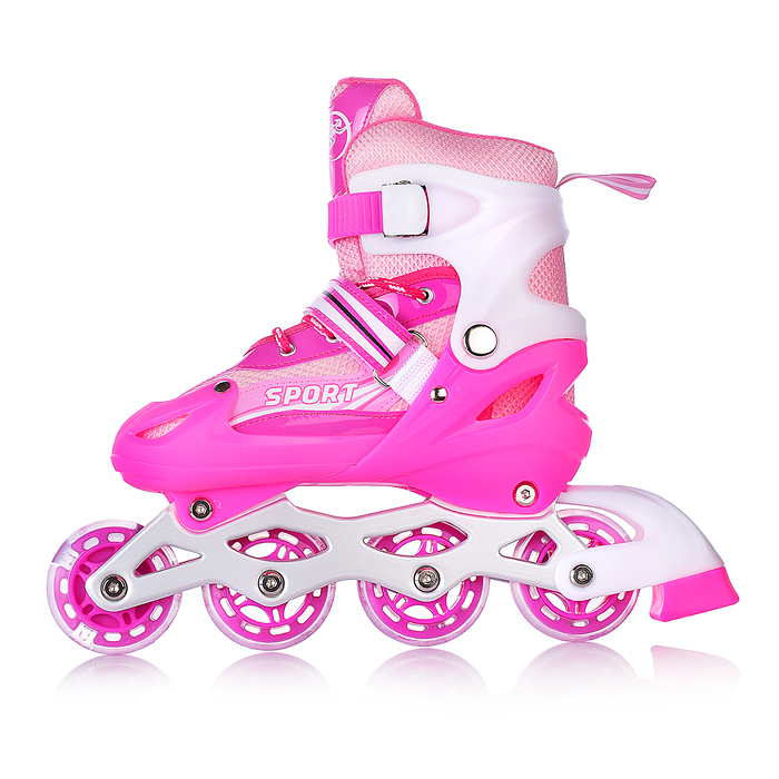 Ролики детские U001747Y (размер S) розовые, в сумке