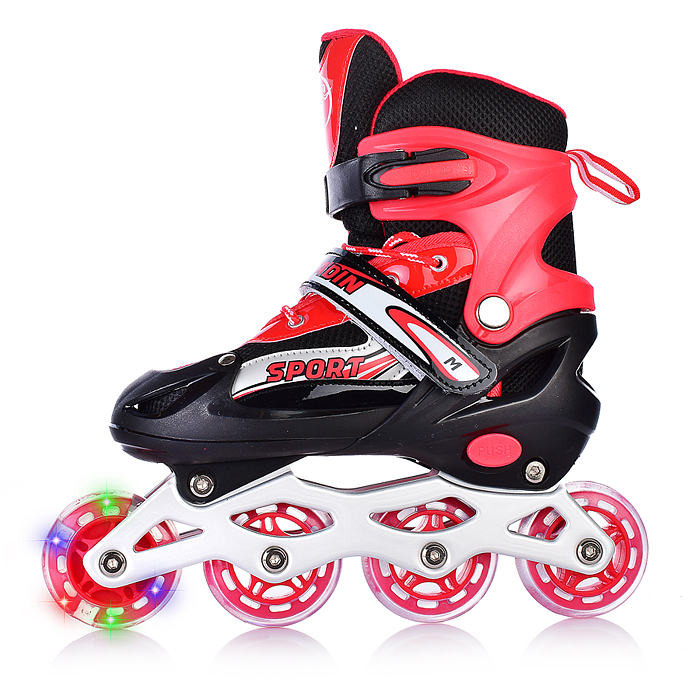 Ролики детские U001747Y (размер S) красные, в сумке