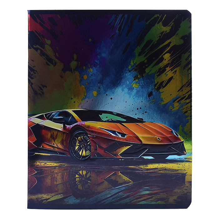 Тетрадь 48л клетка А5 "Красочные машины"софт-тач ламинация,обложка - картон мелованный, блок 60г