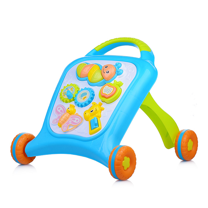 Ходунки 8778 "Милые животные" цвет голубой-зеленый, свет, звук