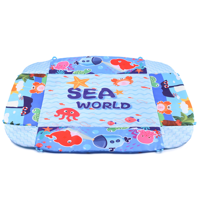 Детский развивающий коврик 668-146 "Морские жители" с бортиками и шариками, в коробке