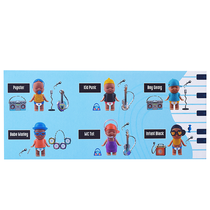 Фото к товару Пупс с аксессуарами "Baby rock" в асс. 6 видов, в кор. Пупс с аксессуарами "Baby rock" в асс. 6 видов, в кор.