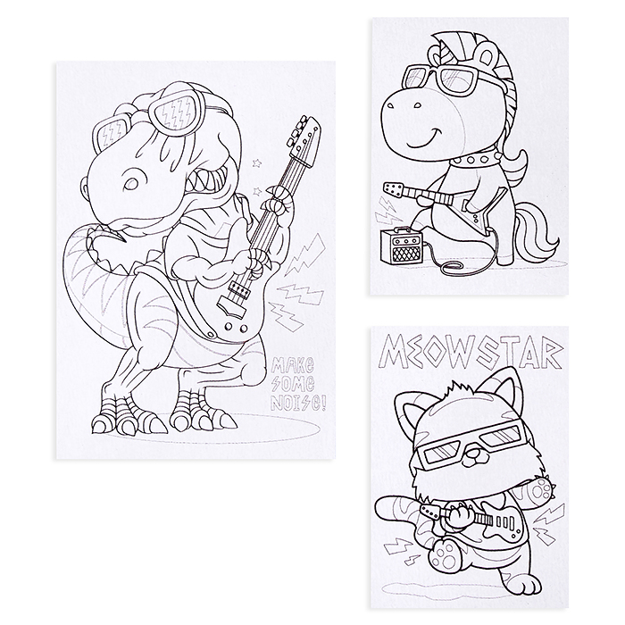 Набор красок с блестками с раскрасками "Музыканты"