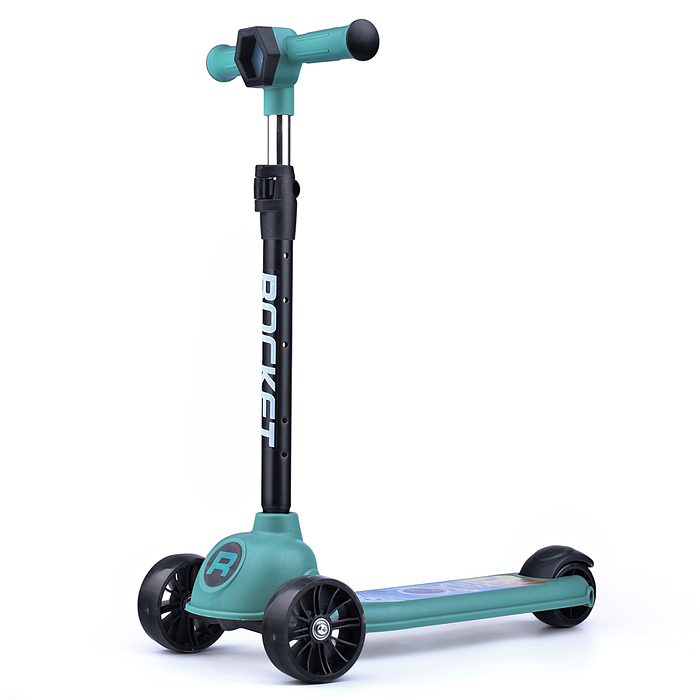 Самокат 3-х колесный ROCKET, зеленый