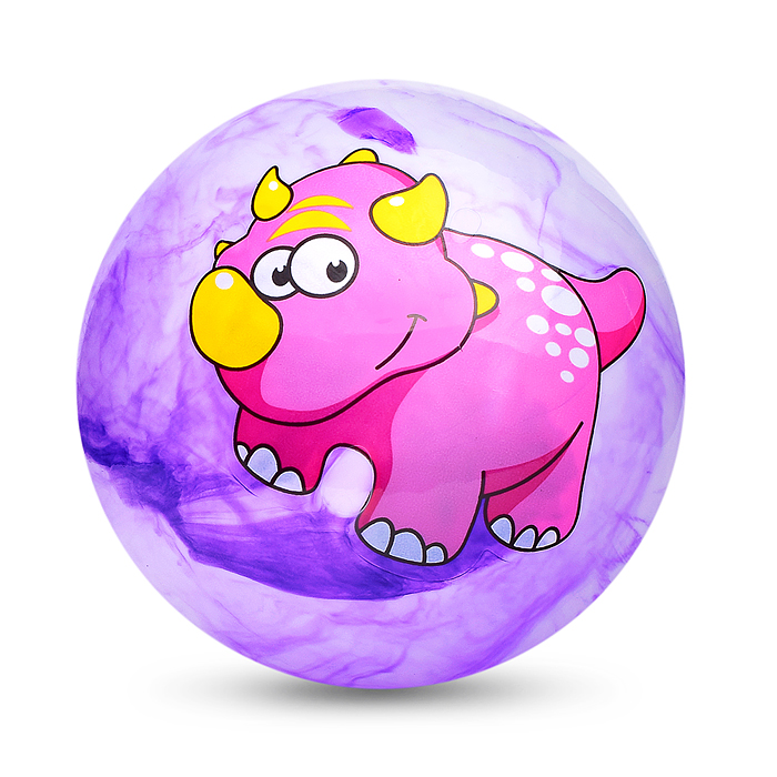 Мяч надувной PVC 00-3989 "Динозаврик-3" 22,5 см., 60 гр. (цвет микс)