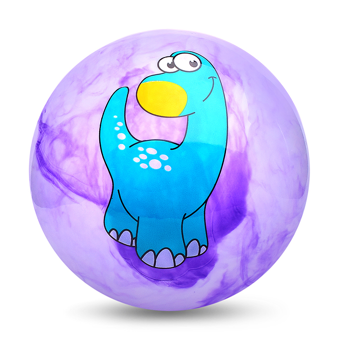 Мяч надувной PVC 00-3989 "Динозаврик-3" 22,5 см., 60 гр. (цвет микс)