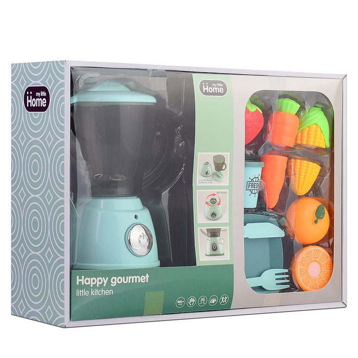 Бытовая техника A1007-6 "Соковыжималка" с кухонными приборами и набором продуктов , бирюзовый