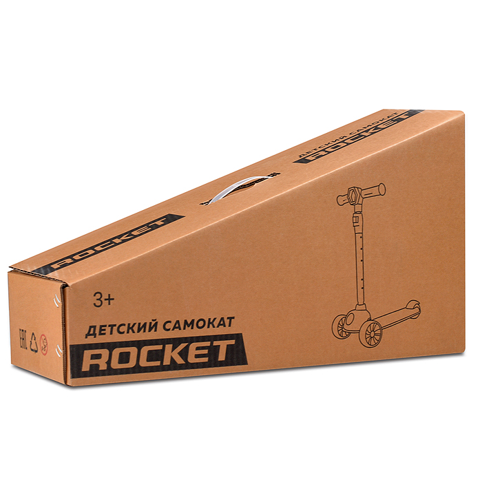 Самокат 3-х колесный ROCKET, фиолетовый