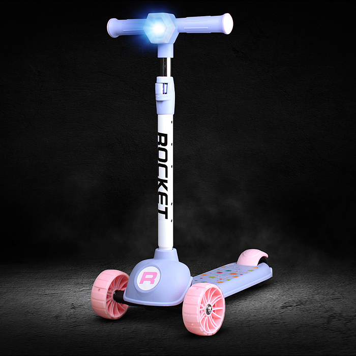 Самокат 3-х колесный ROCKET, фиолетовый