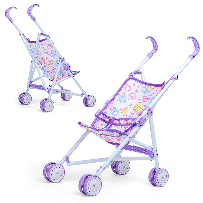 Коляска для кукол L-8037B (металлическая, складная, прогулочная, цвет в ассортименте)