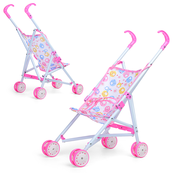 Коляска для кукол L-8037B (металлическая, складная, прогулочная, цвет в ассортименте)