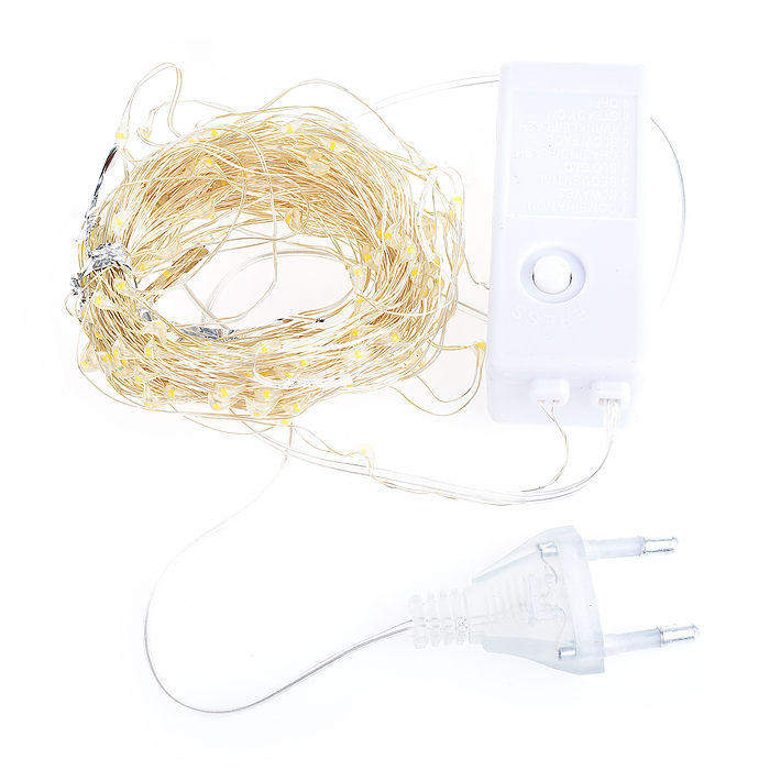 Электрогирлянда светодиодная Роса, 20 м, 200 ламп, цветная