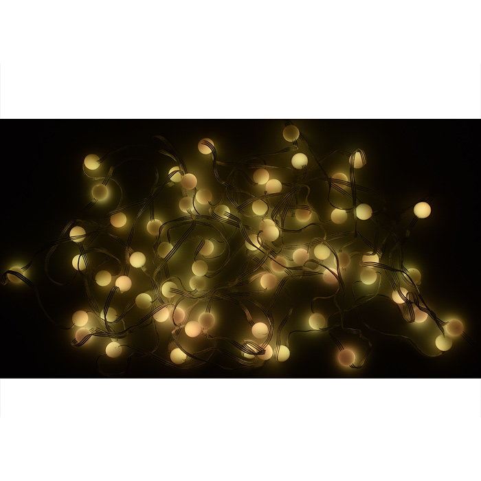 Электрогирлянда светодиодная S01530-1 "Шарики", 7.5м, 50 ламп, пульт, USB, меняет цвет
