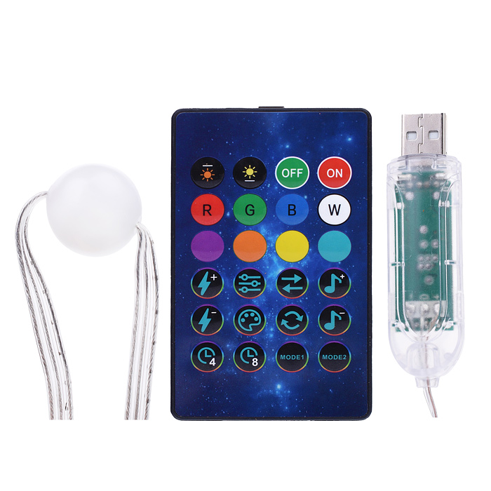 Электрогирлянда светодиодная S01530-1 "Шарики", 7.5м, 50 ламп, пульт, USB, меняет цвет