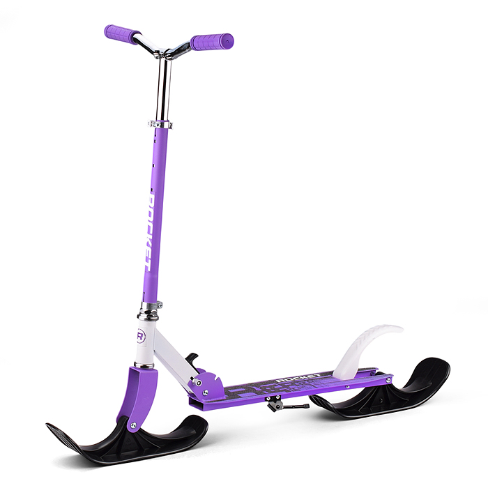 Самокат-снегокат R0181.VT с изогнутой ручкой (фиолетовый)