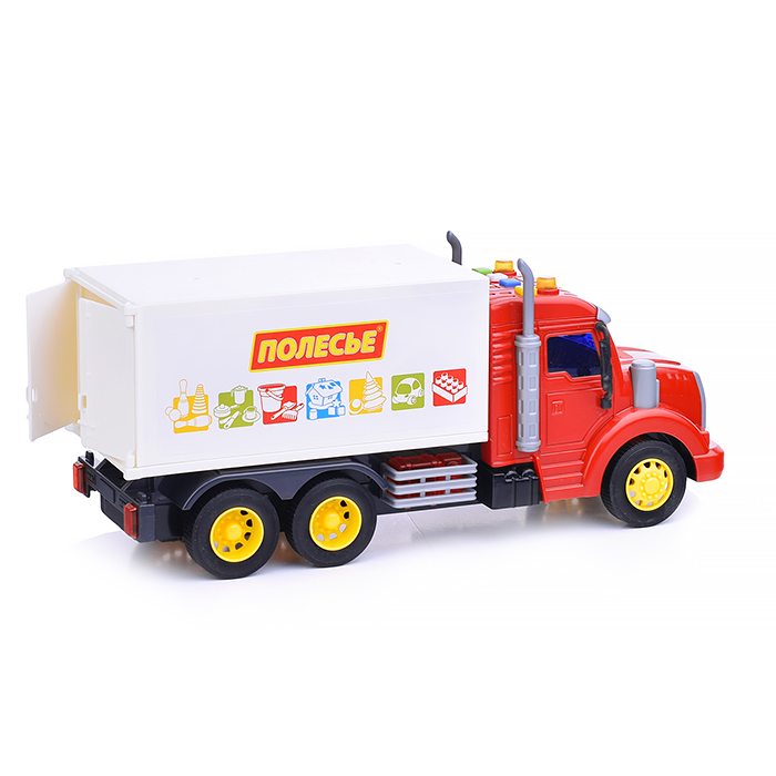 Автомобиль-фургон инерционный "Профи" (со светом и звуком) (красно-белый) (в коробке)