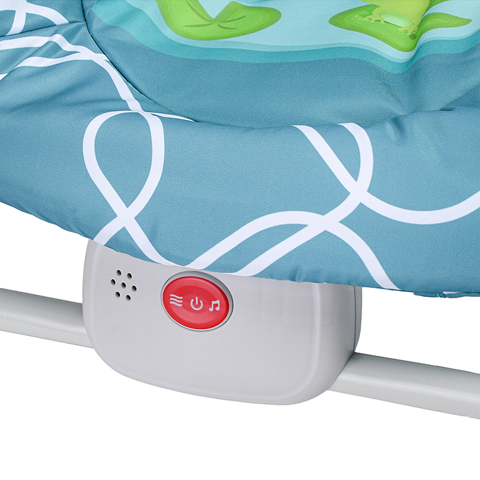 Шезлонг детский 8583 "В мире животных" в коробке (бирюзовый)