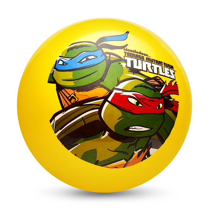 Мяч пвх 23 см "Черепашки-ниндзя" с наклейкой, в сетке 