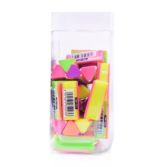 Ластик  треугольный термопластичная резина цвета  неон ассорти