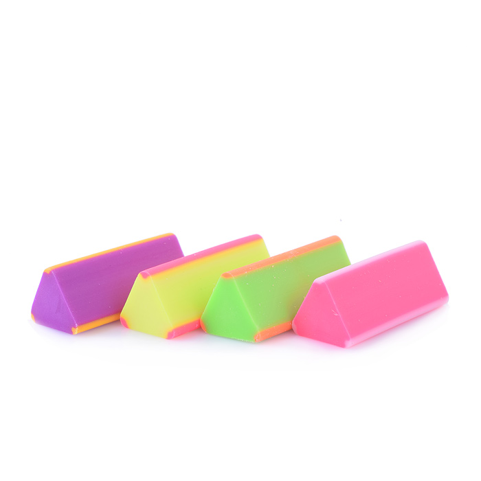 Ластик  треугольный термопластичная резина цвета  неон ассорти