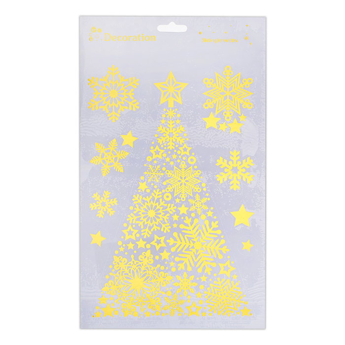 Наклейка новогодняя для декора S1543 "Зимние узоры"