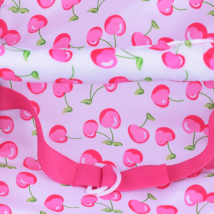 Коляска для кукол 9343B (для двойни), металлическая, прогулочная, с тентом, цвет белая с вишенками