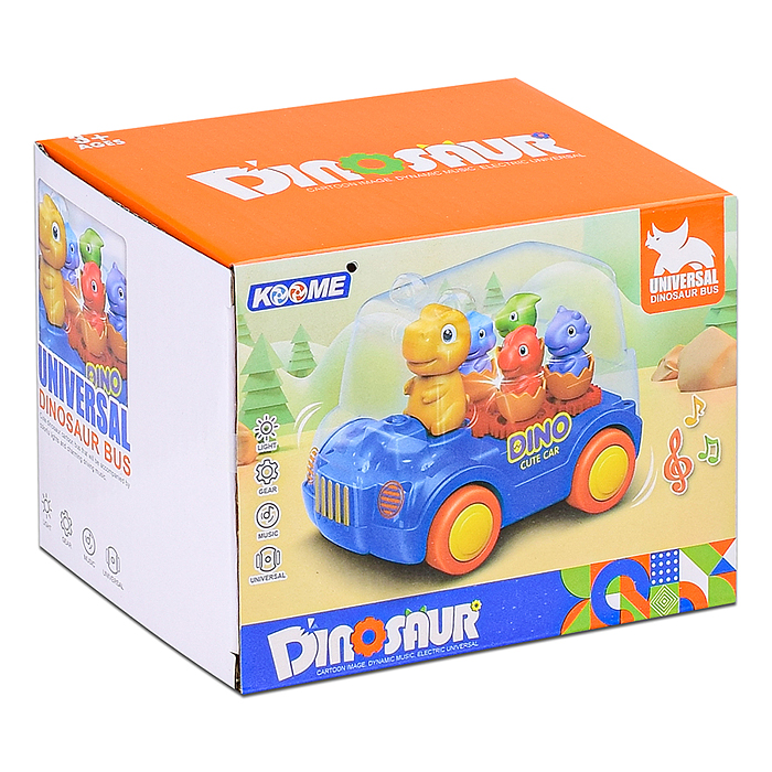 Машина M07-B с динозавриками, на батарейках. в коробке