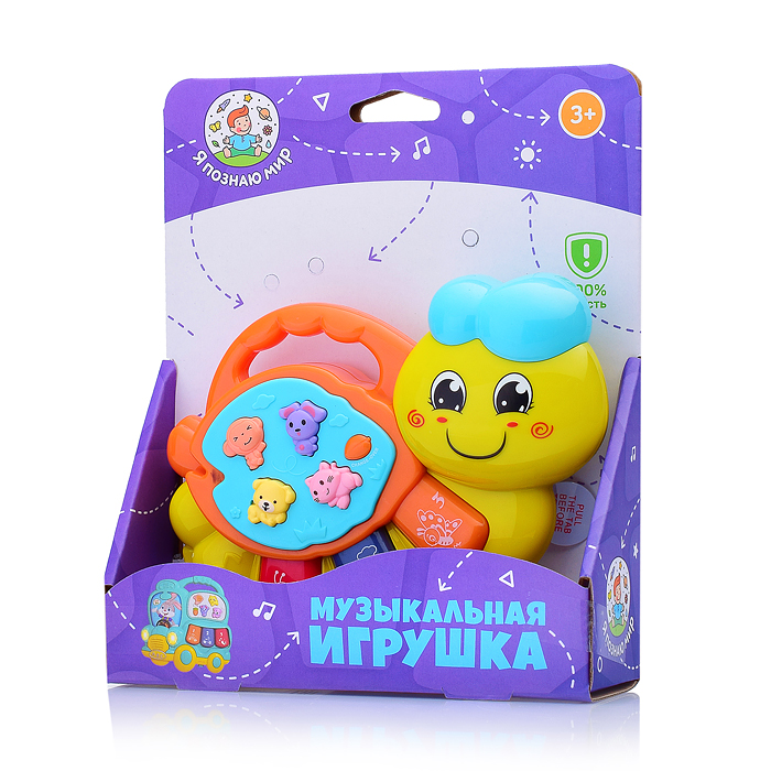 Музыкальная игрушка Y0065-4 "Гусеница" в коробке