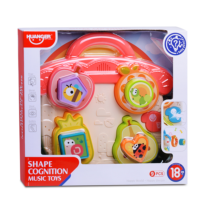 Фото к товару Развивающая музыкальная игрушка HE8089 для познавания форм "Фрукты" в коробке Развивающая музыкальная игрушка HE8089 для познавания форм "Фрукты" в коробке