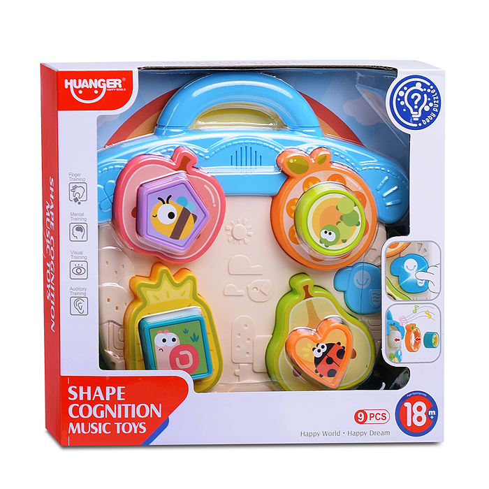 Фото к товару Развивающая музыкальная игрушка HE8089 для познавания форм "Фрукты" в коробке Развивающая музыкальная игрушка HE8089 для познавания форм "Фрукты" в коробке