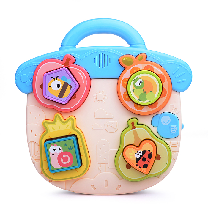 Фото к товару Развивающая музыкальная игрушка HE8089 для познавания форм "Фрукты" в коробке Развивающая музыкальная игрушка HE8089 для познавания форм "Фрукты" в коробке