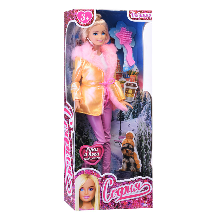 Кукла София, 29 см. (руки и ноги сгиб, ЗИМА, акс,) в коробке