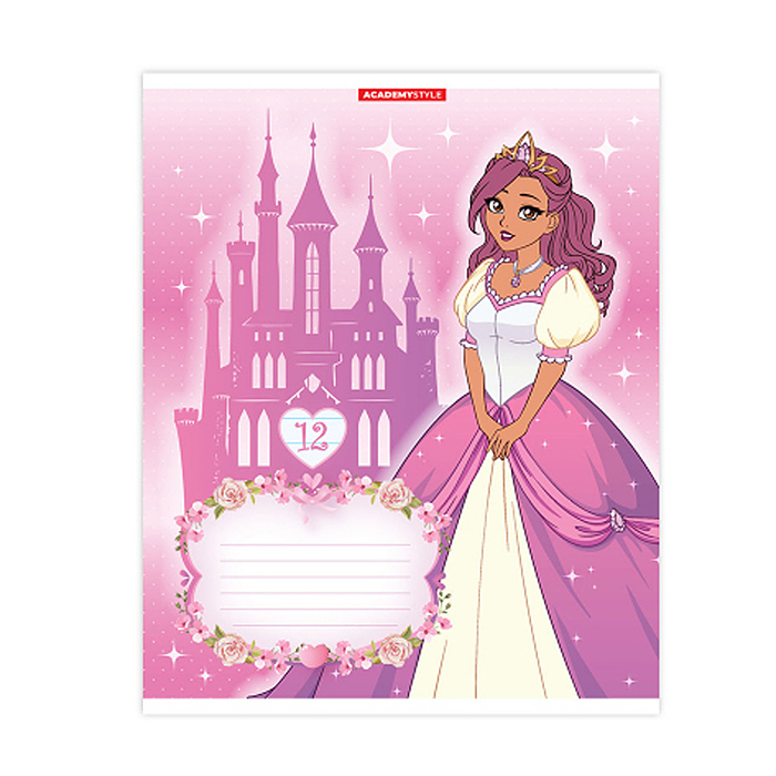 Фото к товару Тетрадь 12 л., линия "Принцессы" Тетрадь 12 л., линия "Принцессы"