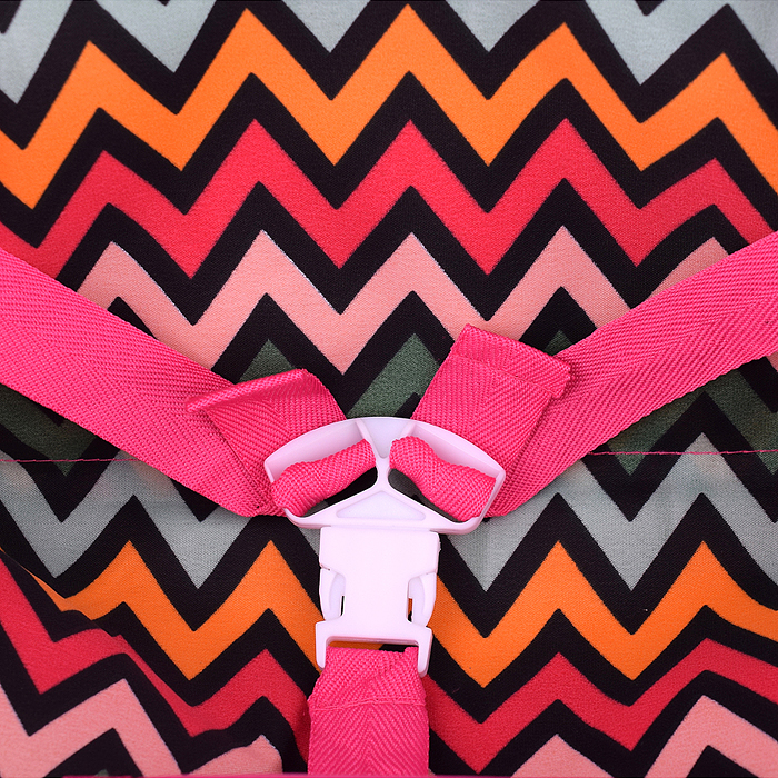 Коляска для кукол 9632 металлическая, прогулочная, цветные линии, зигзаг, цвет розово-голубой 