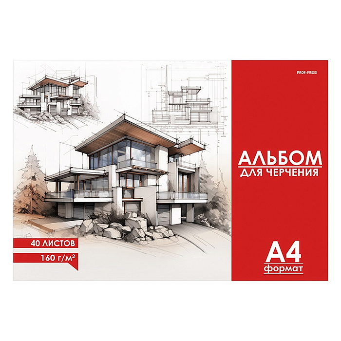 Альбом для черчения А4 40 л. "Чертёж здания" 